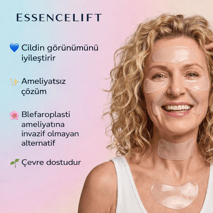 EssenceLift Premium Tekrar Kullanılabilir 16’lı Kırışıklık Karşıtı (Pürüzsüz & Işıltılı Cilt Görünümü) Silikon Maske Seti